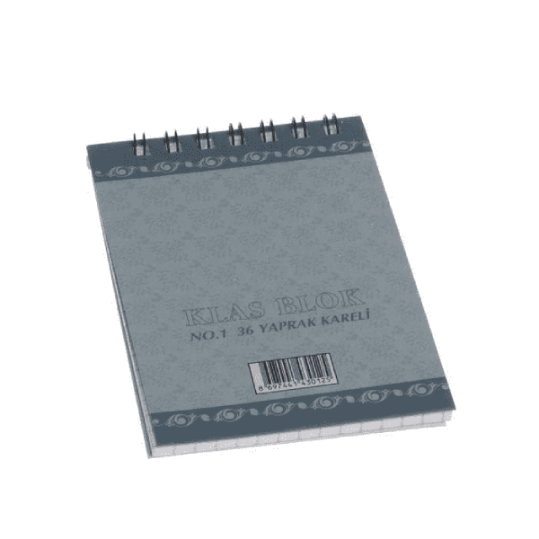 Spiralli Karton Kapak 36 Yaprak Kareli Bloknot