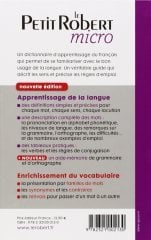 Le Petit Robert Micro Dictionnaire D'apprentissage De La Langue Francaise