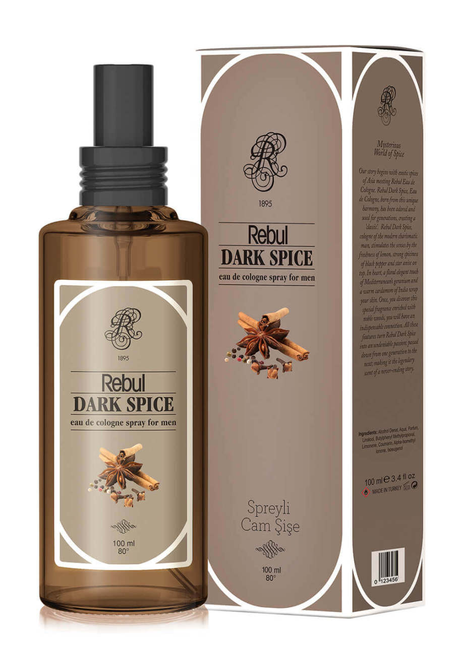 Rebul Kolonya Dark Spice 100 ml Spreyli Cam Şişe