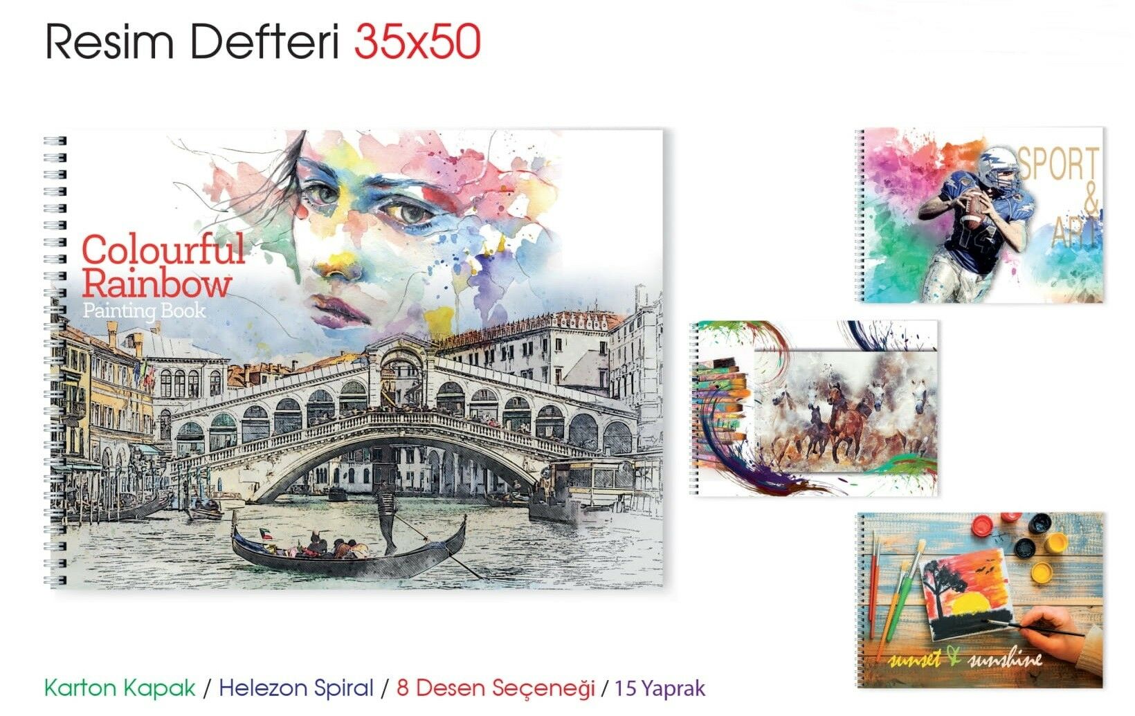 Mcolor 35x50 Spiralli Resim Defteri 15yp