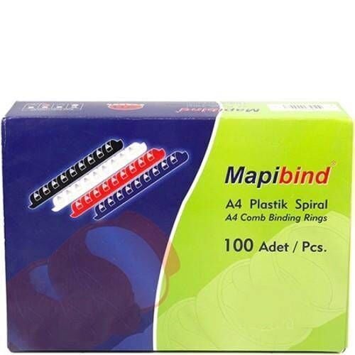 Mapibind Plastik Spiral 25 mm Siyah 40'lı Paket