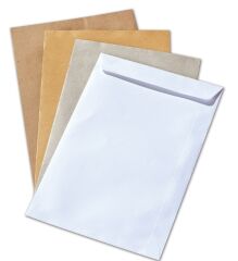 Torba Zarf 170x250 mm Kendinden Yapışkanlı 110 gr Beyaz 50'li