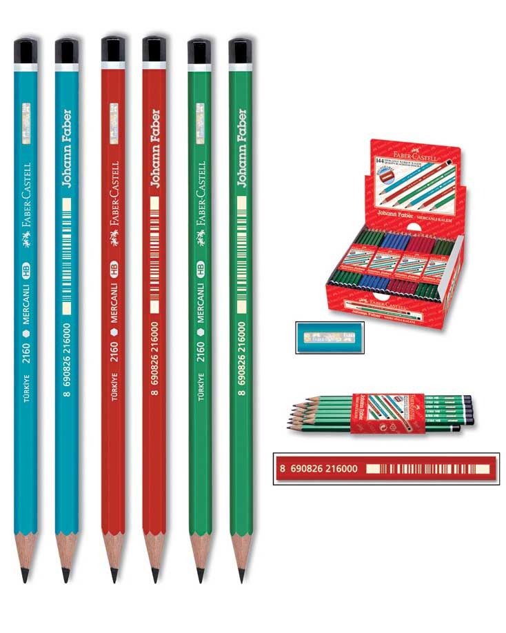 Faber-Castell 2160 Köşeli Mercanlı Kurşun Kalem HB