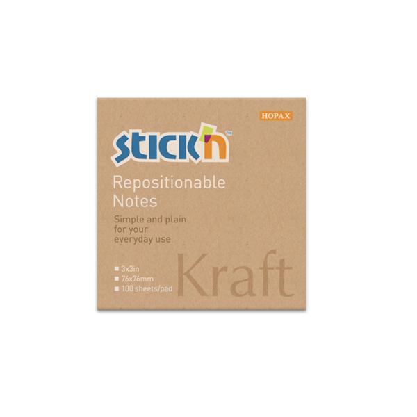Gıpta Hopax Stickn Kraft Notes 100 Yaprak 76x76mm Yapışkanlı Not Kağıdı
