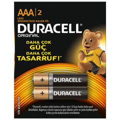 Duracell 1.5 V AAA Alkalin 2'li İnce Kalem Pil
