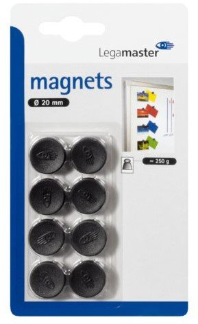 Legamaster Yazı Tahtası Mıknatısı Magnets 8'li Paket 20 mm Siyah
