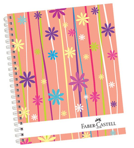Faber-Castell Spiralli Sert Kapak A4 120 Yaprak 3+1 Çiçekler Defter