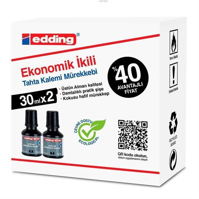 Edding Bt 30 Mürekkep 30ml Siyah 2Li Paket