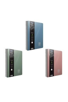 Gıpta Globüs Spiralli 4 Seperatörlü Sert Kapak A4 140 Yaprak Kareli Defter