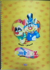 Gıpta Sweety Family 3D Spiralli Plastik Kapak A4 80 Yaprak Kareli Defter