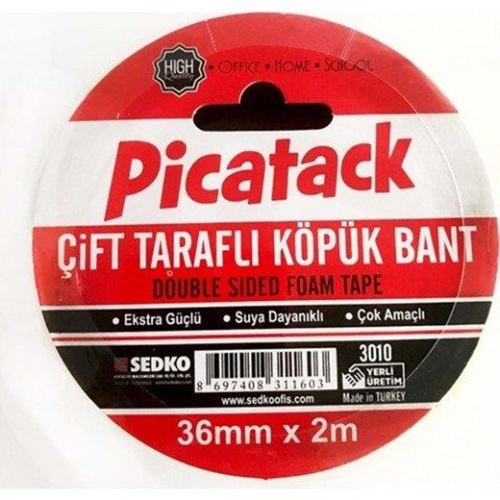 Çift Taraflı Köpük Bant 36 mm x 2 mm