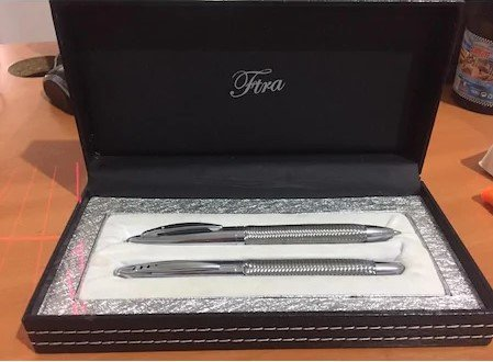 Dones Ftra 355 Çiftli Hediyelik Kalem Seti Dolma Kalem + Tükenmez Kalem Lüks Kutu