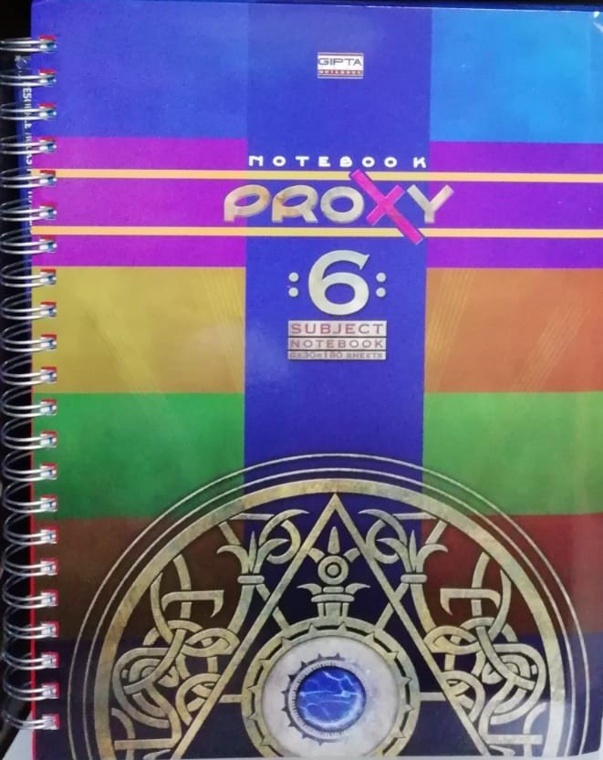 Gıpta Proxy Spiralli 6 Seperatörlü Plastik Kapak A4 180 Yaprak Kareli Defter