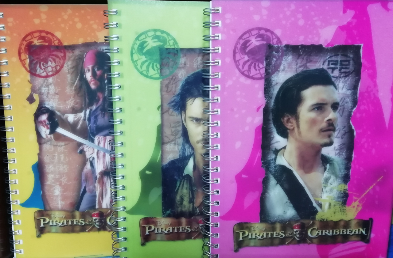 Gıpta Disney Karayip Korsanlı Spiralli 6 Seperatörlü Plastik Kapak 150 Yaprak 5+1 Defter