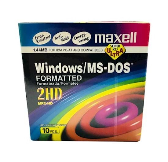Maxell MF2-HD 1.44MB Disket Formatted Windows/MS-DOS