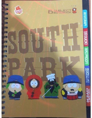 Gıpta South Park Seperatörlü Spiralli Plastik Kapak A4 150 Yaprak 5+1 Defter