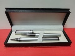 Tükenmez Kalem + Roller Kalem Seti Krom Kutulu