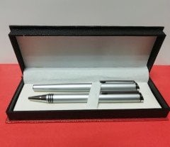 Tükenmez Kalem + Roller Kalem Seti Krom Kutulu