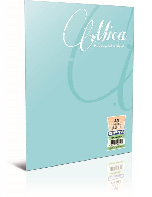 Gıpta Mica Tel Dikişli Plastik Kapak A5 40 Yaprak Çizgili Defter