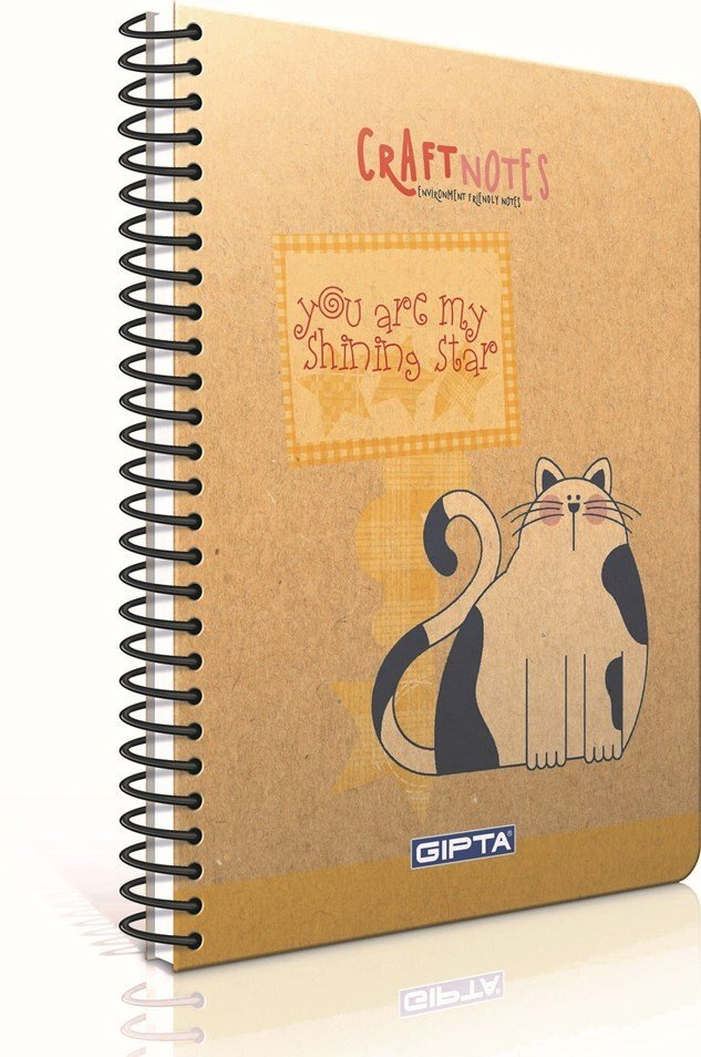 Gıpta Craft Notes Spiralli Sert Kapak 100 Yaprak Kareli Defter 17x24