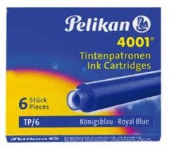 Pelikan 4001 Dolma Kalem Kartuşu Küçük Royal Mavi 6'lı