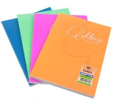 Gıpta Mica Tel Dikişli Plastik Kapak A5 80 Yaprak Kareli Defter