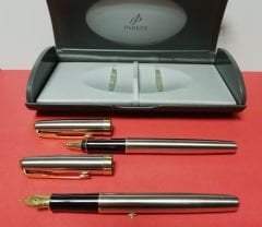 Parker Classic Dolma Kalem + Roller Kalem Seti Lüks Kutu CLASSIC UK S.STEEL S0150621