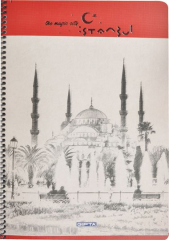 Gıpta İstanbul MC Spiralli Karton Kapak A4 80 Yaprak Çizgili Defter