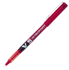 Pilot V5 Hi-Tecpoint İğne Uçlu Kalem 0.5 mm Kırmızı