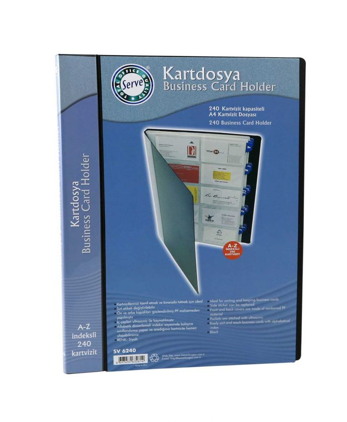 Serve Kartvizit Albümü A4 A-Z İndeksli 240 Kartvizit SV 6240