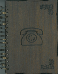 Spiralli Ahşap Kapak Fihrist Telefon Defteri