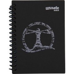 Umur My Note Black Spiralli Plastik Kapak A6 60 Yaprak Çizgisiz Siyah Defter