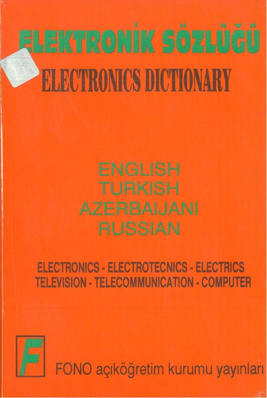 Fono Elektronik Sözlüğü ENGLISH TURKISH AZERBAIJANI RUSSIAN
