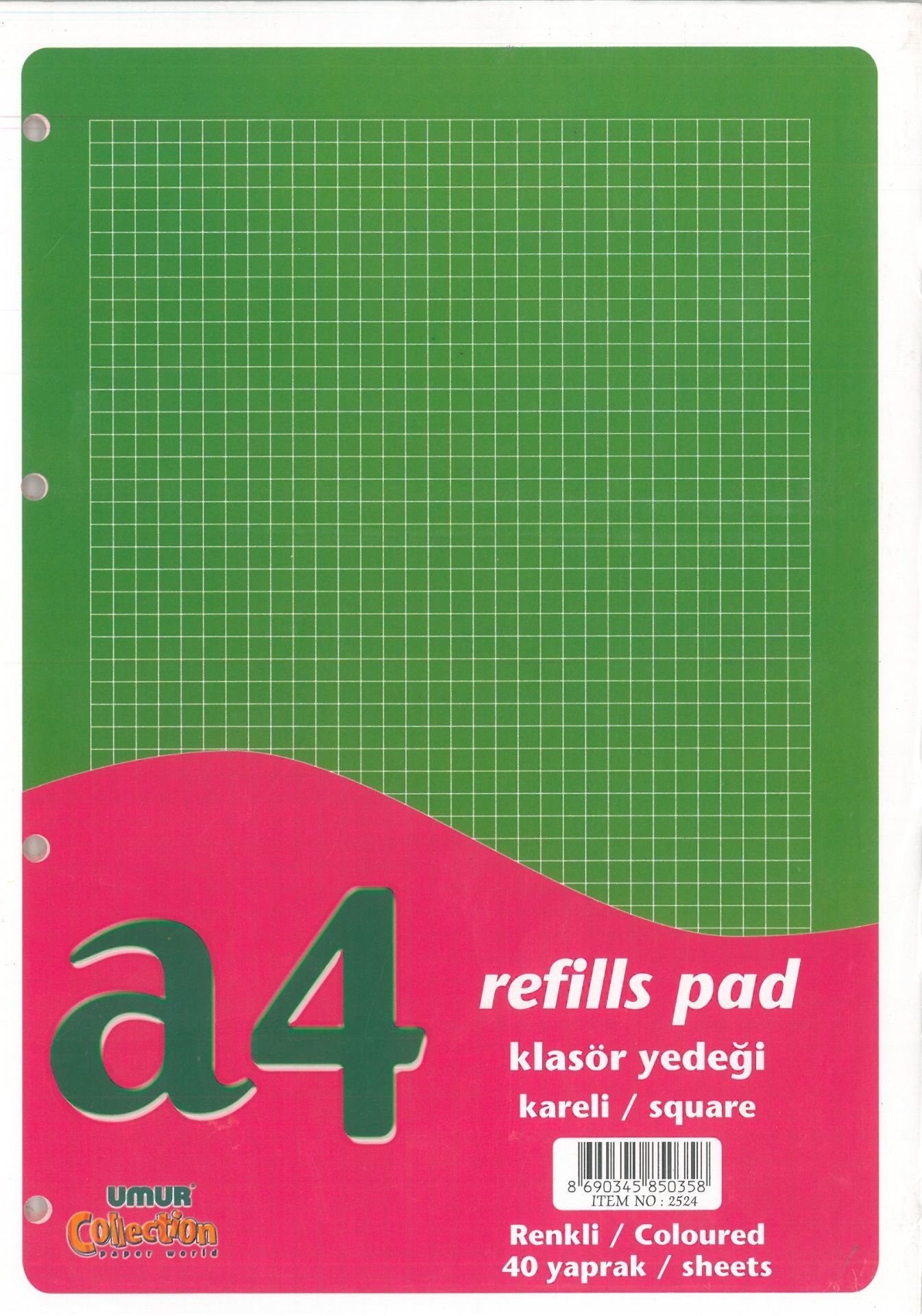 Umur Kolej Yedeği A4 Kareli Renkli