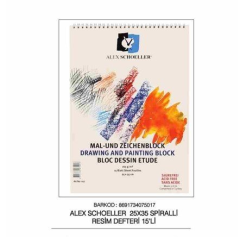 Alex Schoeller Spiralli Teknik Çizim ve Resim Defteri 165gr 25x35 cm 15 Yaprak