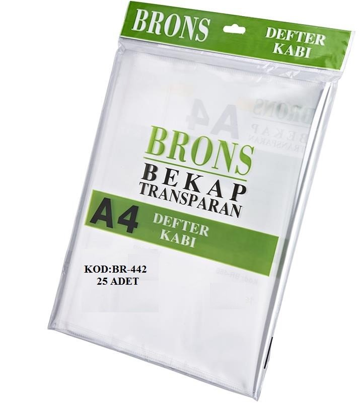 Brons Bekap Transparan Defter Kabı ( A4 Bantlı )