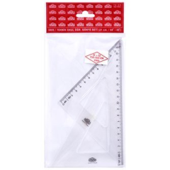Hatas Cetvel 0805 Teknik Okul Öğrenci Gönye Seti (21 cm / 60-45 Derece)