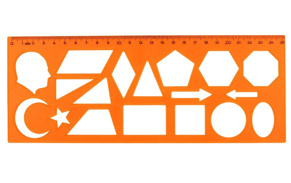 Hatas Cetvel 02285 Geometrik Şekiller Şablonu