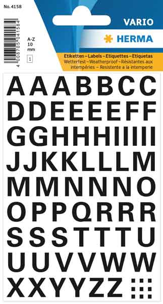 Herma Sticker  A-Z Harf Poşet Etiket 10mm