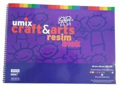 Umix Craft&Arts 25x35 cm Spiralli Resim Defteri 30 Yaprak 12 Renk