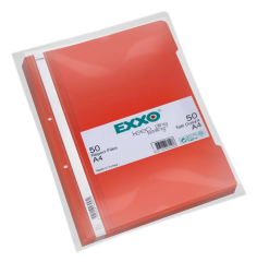 Exxo Telli Dosya A4 50 li Paket Kırmızı