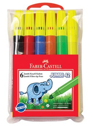 Faber-Castell Jumbi-Neon Floresan Markör 6 Renk