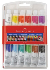 Faber-Castell Tüp Guaj Boya 12 Renk 12 ml