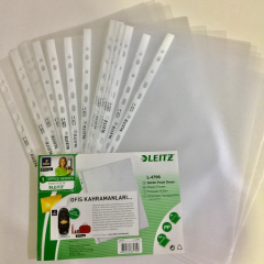 Leitz Delikli Poşet Dosya A4 L-4796 Buzlu 100 Adet