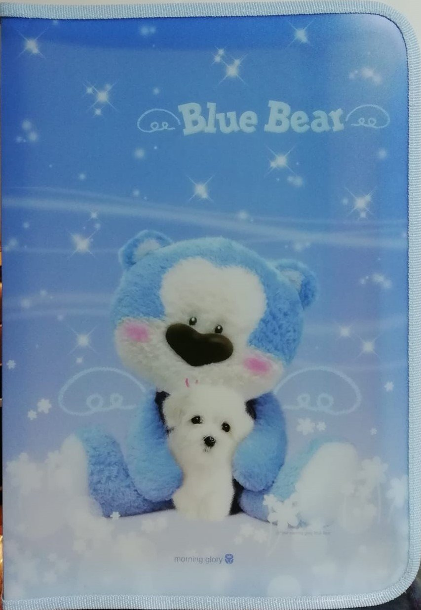 Morning Glory Fermuarlı Önden Cepli Dosya ( Blue Bear )