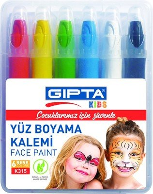 Gıpta Çevirmeli Yüz Boyama Kalemi 6 Renk