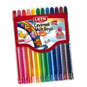 Lets Çevirmeli Mum Boya 12 Renk