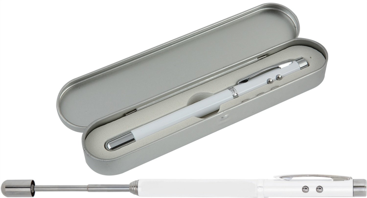 Valley LG-03C Lazer Pointer ve Antenli Tükenmez Kalem Gümüş