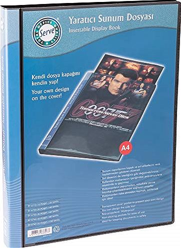 Serve Yaratıcı Sunum Dosyası A4 60 Poşet Siyah SV 6760