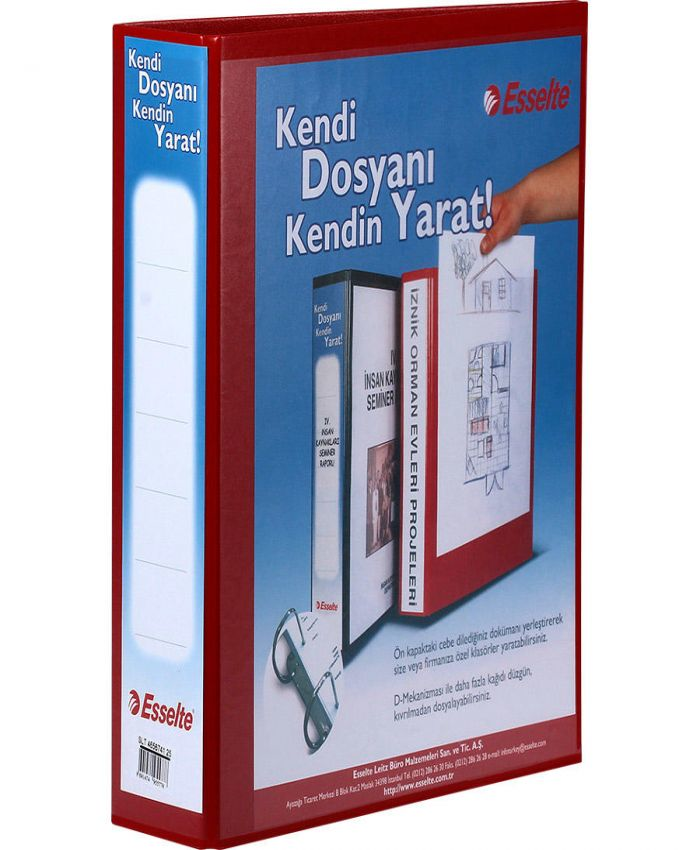 Esselte 2 Halkalı D Mekanizmalı Klasör Kırmızı SLT-4656721